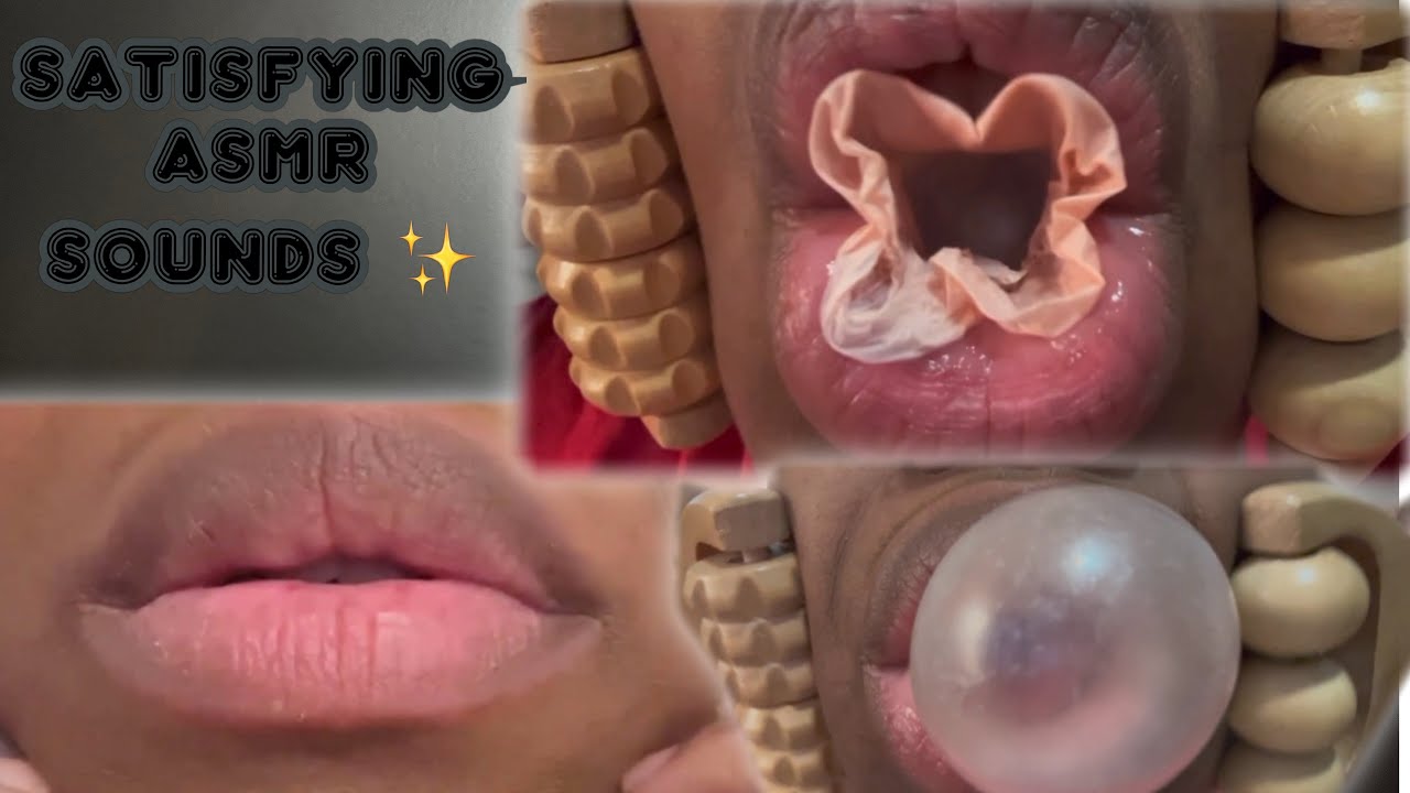 ASMR✨A girl with big lips chewing gum in your face + face tracing, massage W/ tools + whisper sound