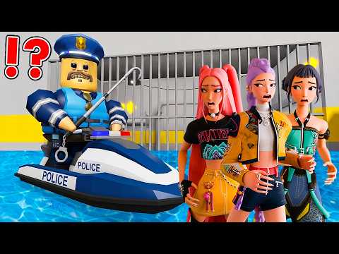 Mira, Rumi, Zoey Plays WATER POLICE Prison Run in Roblox (OBBY)