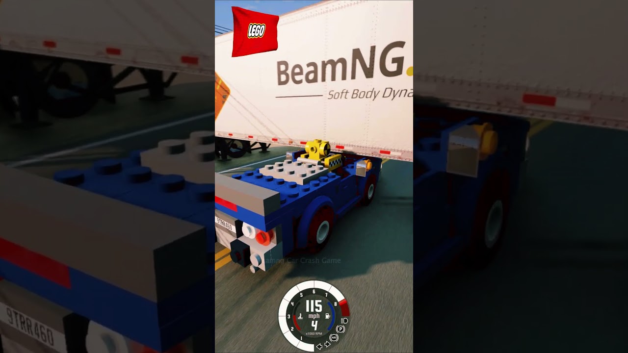 Lego Car vs trailer trucks crash test 🚧🚗 