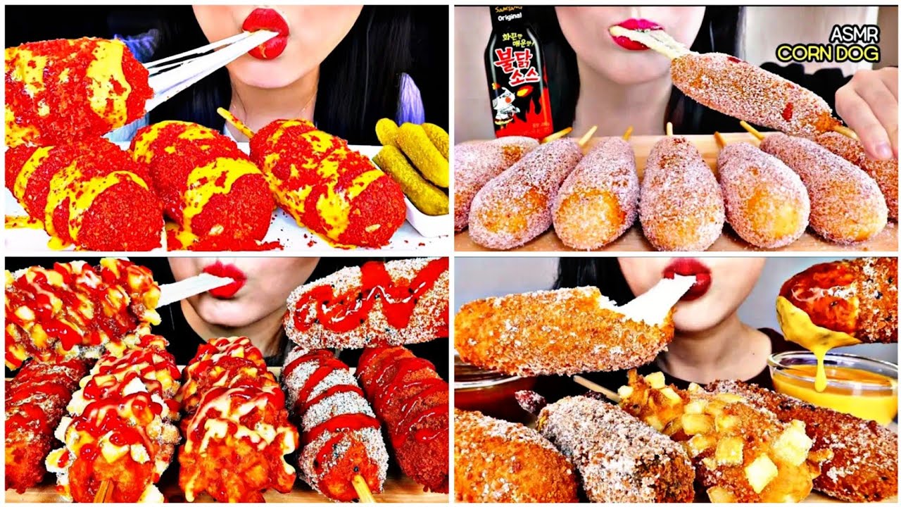 [ASMR-EATING] MOZZARELLA CHEESE CORN DOGS | CORN DOGS PHÔ MAI HÀN QUỐC