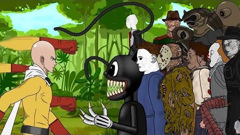 Saitama VS Cartoon Cat, Michael Myers, Jason, Slenderman, Leatherface, Tyrant X ANIMATION Dc2
