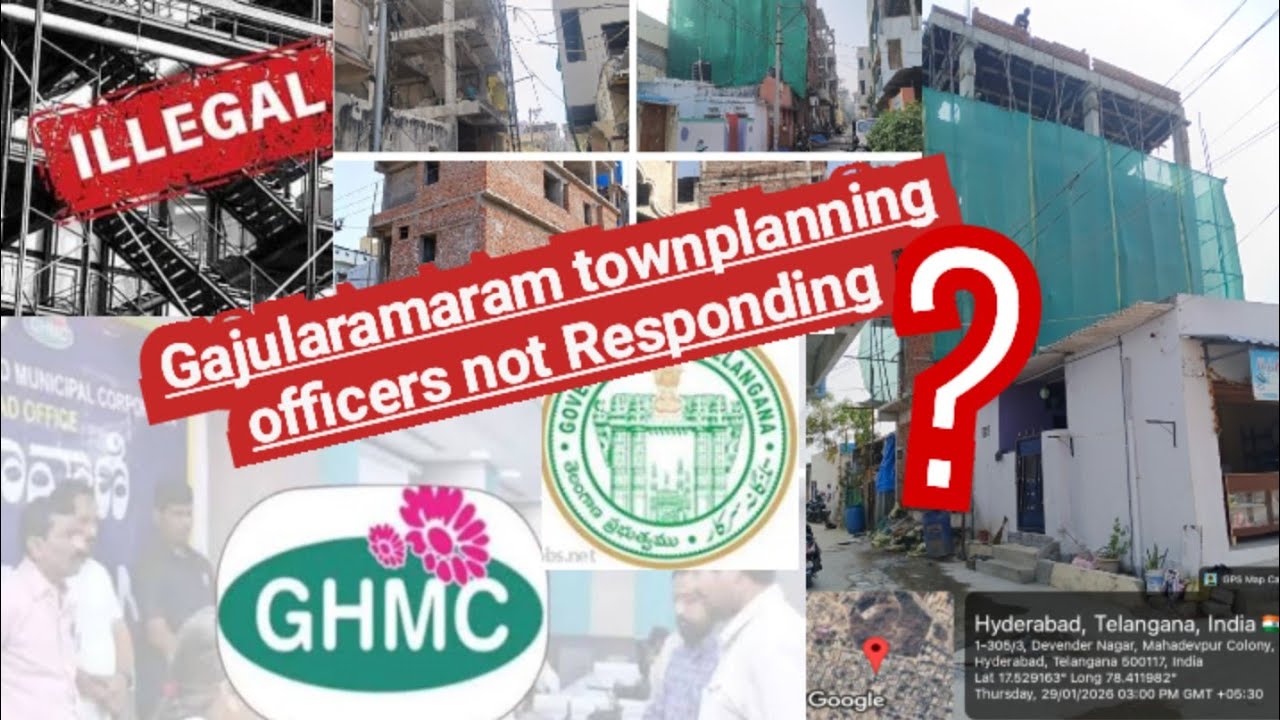 Without permission Illegal construction town planning circle number 27 gajularamaram limts officers 