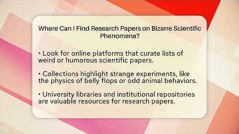 Where Can I Find Research Papers on Bizarre Scientific Phenomena? - Strange Science HQ