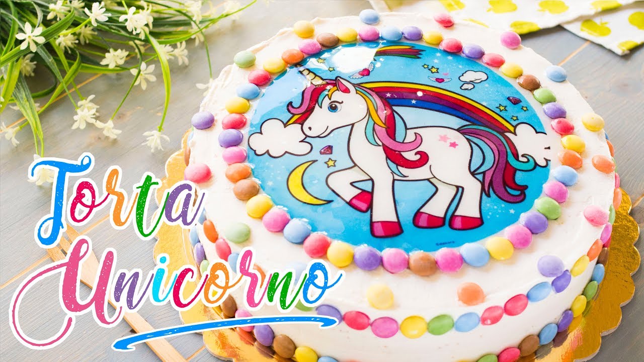 Torta di Compleanno Unicorno per Bambini - Come Mettere l'Ostia su