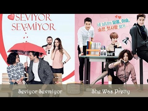 Seviyor Sevmiyor ve Kore versiyonu She Was Pretty oyuncuları karşılaştırma.