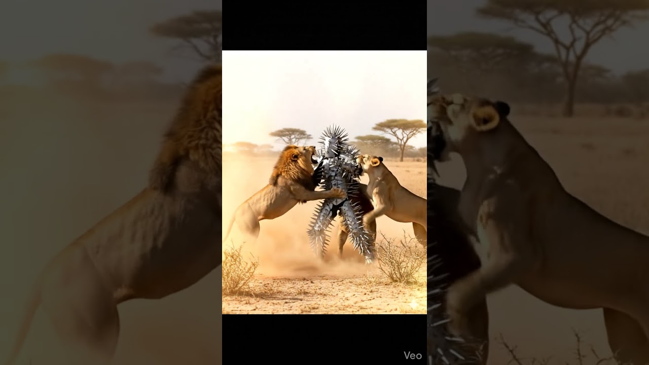 Lion Attacks a Cactus Man 😱 | Shocking Wildlife Short 