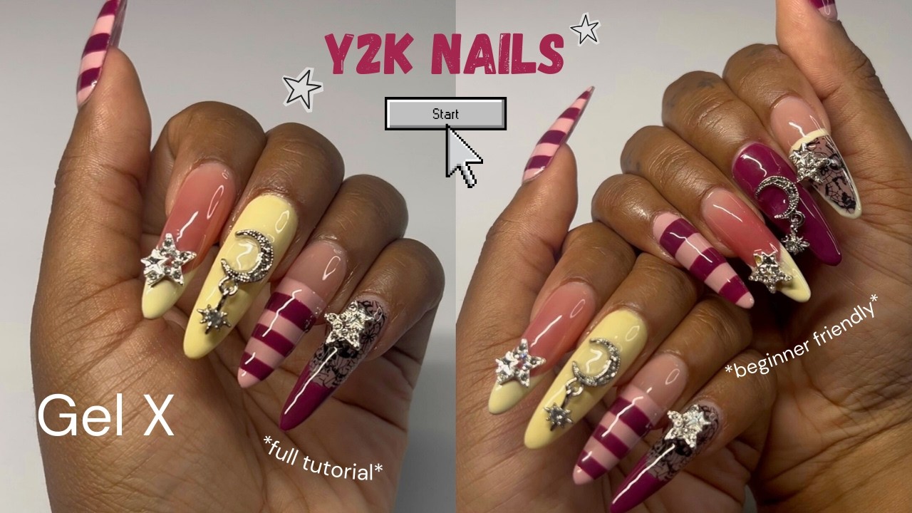 ✭Y2K nails✭ | gel-x nails, full tutorial/beginner friendly