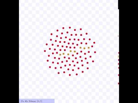 Simulation on Stage simulator without coordination algorithm, using only repulsion forces.
