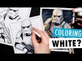 Coloring a WHITE Stormtrooper Coloring Page  - Prismacolor Pencils Coloring Tutorial