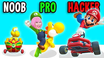 NOOB vs PRO vs HACKER In MARIO KART TOUR (ALL LEVELS!)