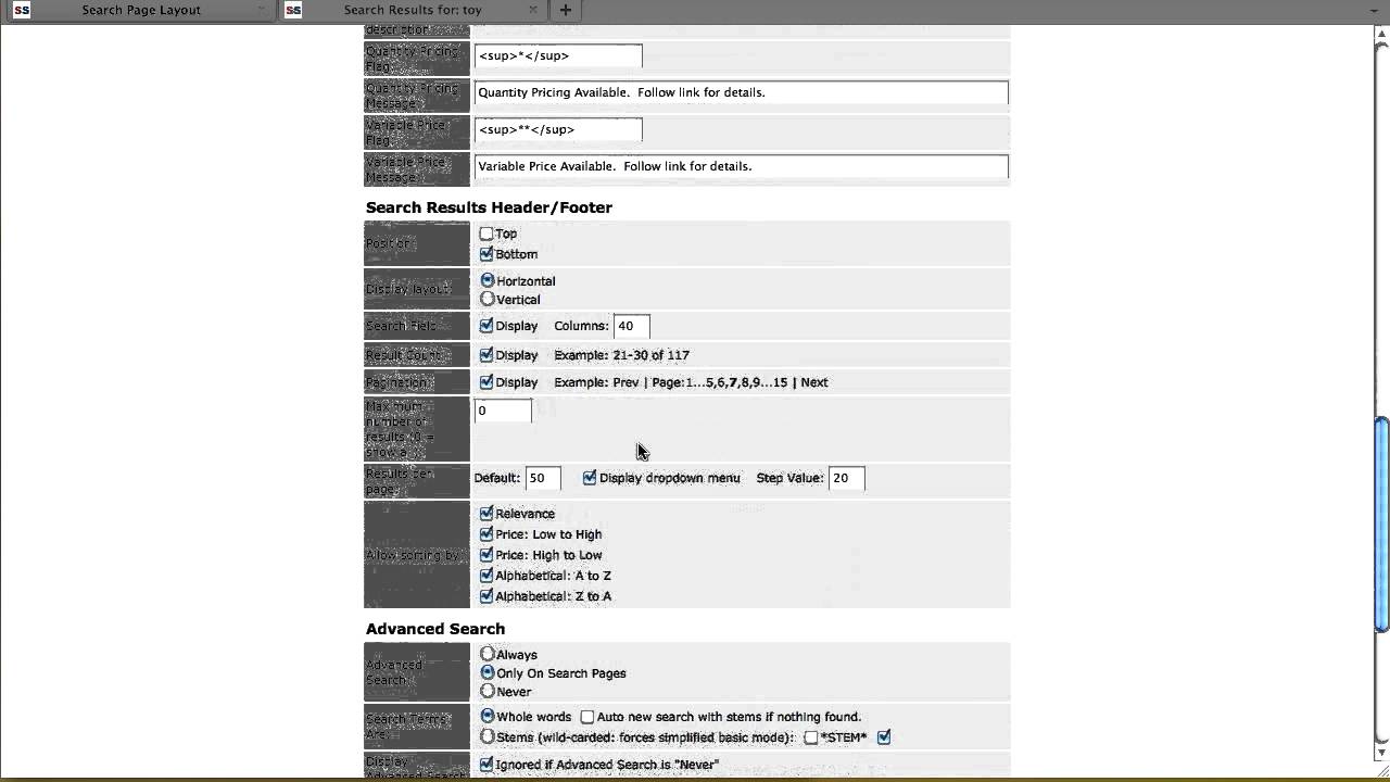 Product Search in ShopSite Manager and Pro