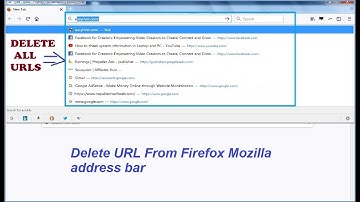 How to remove or Delete URL Firefox Mozilla address bar