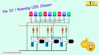 Running LED Chaser with 3 Transistor | No IC