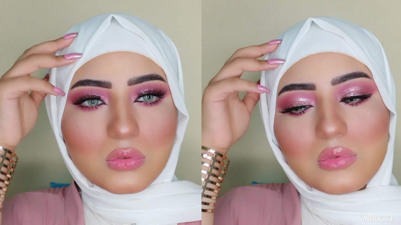 مكياج زهري وردي فخم makeup pink youtube make up makeup artist cleopatra