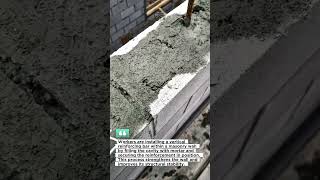the process of installing vertical anchors/reinforcement on brick walls #construction