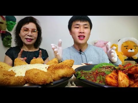 [<strong>Flower</strong> pig]꽃돼지 오랜만에 엄마랑 생선까스에 깻잎알타리김치 먹방 [korean Kimchi]mukbang Eating <strong>show</strong>