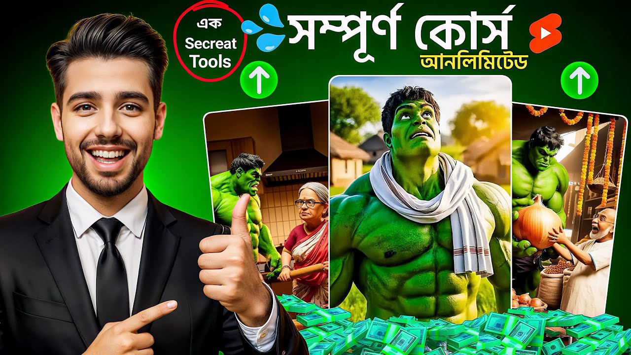AI দিয়ে Hulk Funny Cartoon Shorts বানাও 😱 | Free Tools | Viral Shorts Bangla ~(Step By Step)