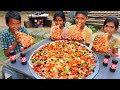 Chicken pizza recipe  world biggest pizza making  giant chicken pizza  village fun cooking