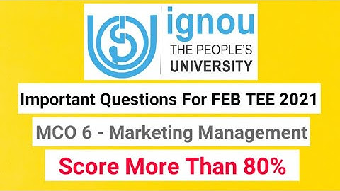 Expected Questions for FEB TEE 2021 : MCO 6 - Marketing Management