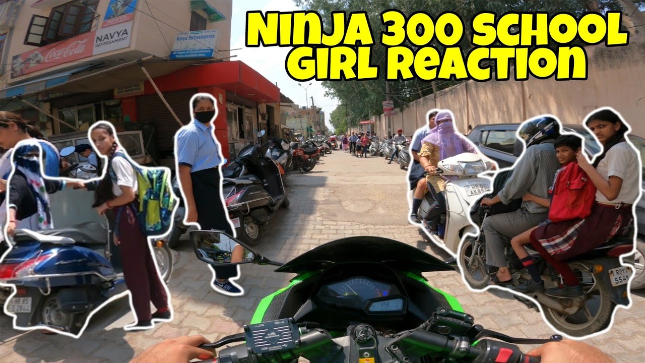 Cute School Girls Reactions Ninja 300 Loud Exhaust In Market 2022