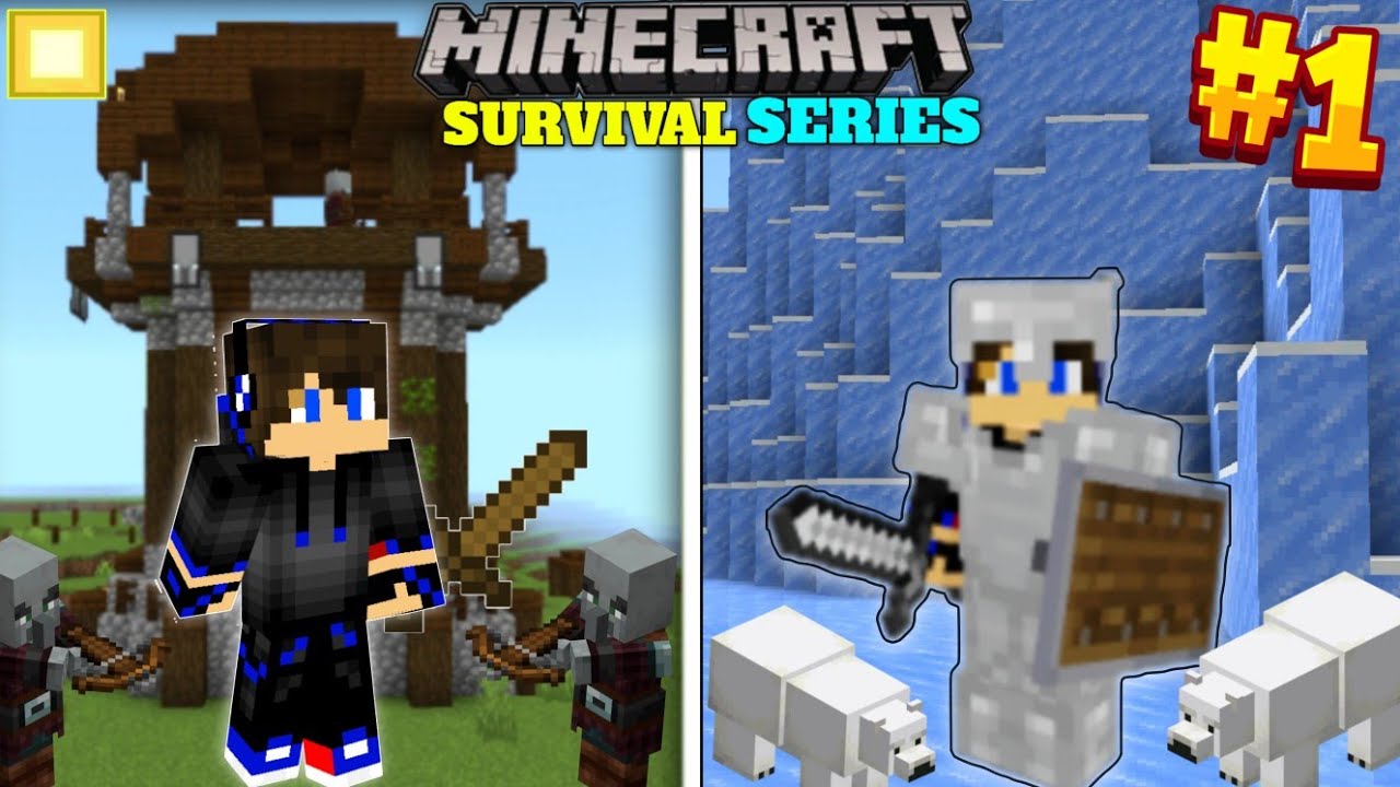 Minecraft PE Survival Series Ep 1 in 1.21 🔥 | Made OP Survival Base ...