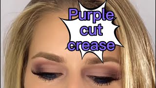 Eyeshadow tutorial for Hooded Eyes- Purple eyeshadow Cut-Crease
