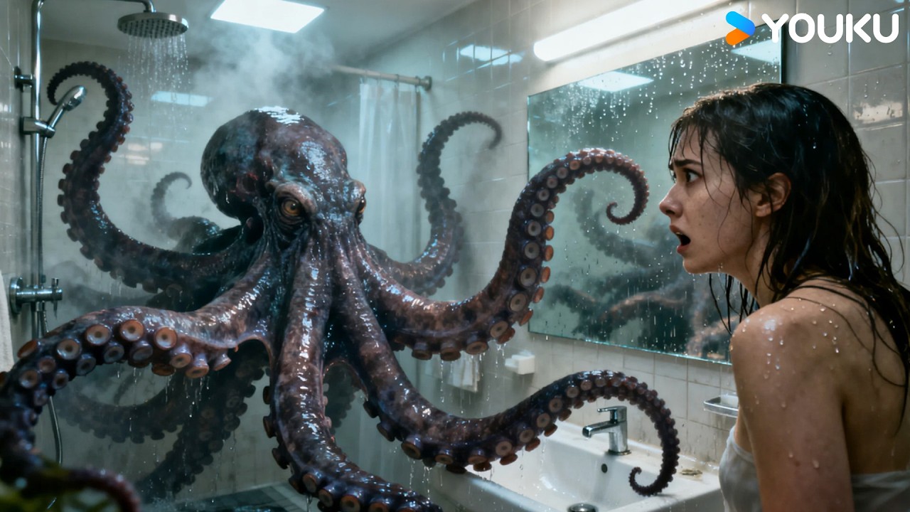 🐙💥 Girl Trapped in a Tank, Rescued by a Monster Octopus!|The