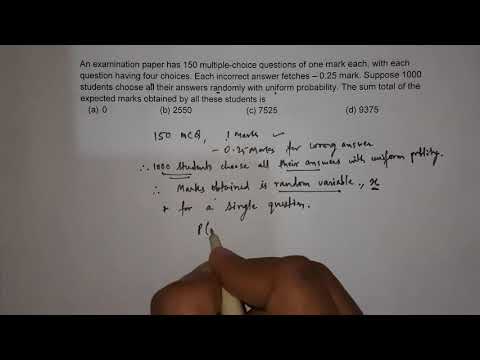 GATE CSE 2004 solution | Probability: An examination paper has 150 multiple choice questions of.....