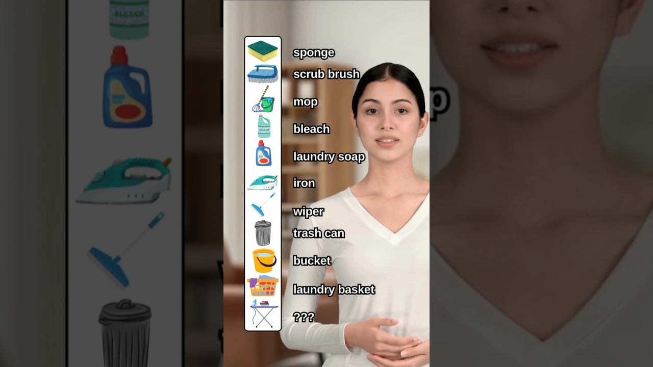 Cleaning supplies tools name in english| English grammar vocabulary learning 