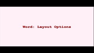 MS Word || Layout Options
