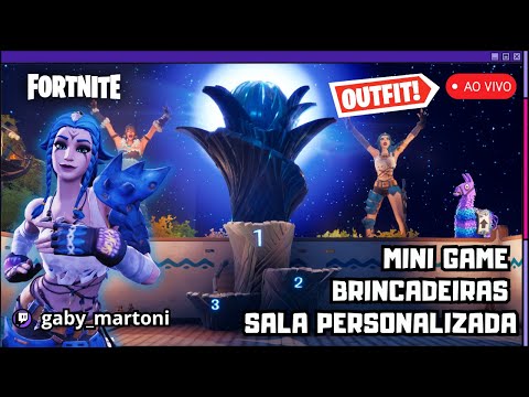 OUTFIT FORTNITE AO VIVO - MINI GAMES PERSONALIZADA JOGANDO COM INSCRITOS BR !comandos