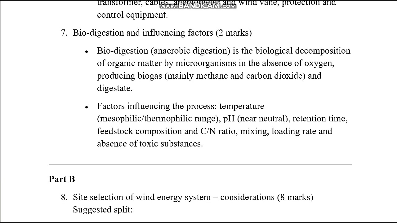 Renewable Energy Technology IAT 2 Answer Key