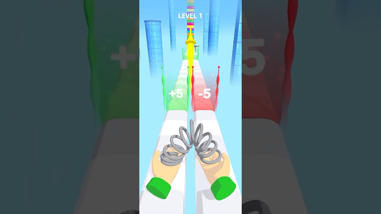 Colourful toy spring 3D mobile Android Gameplay level 1 