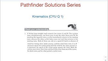 Pathfinder | Kinematics | Check your Understanding 1 | JEE Advanced