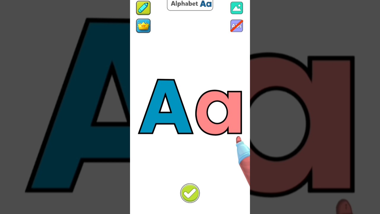 Capital and small letter Aa simple alphabet drawing 