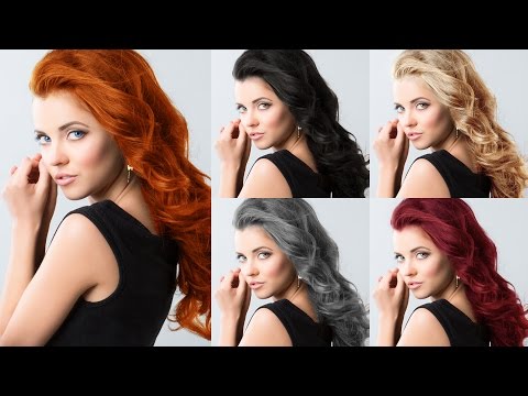Como alterar a cor do cabelo (escuro / Brunette a outras cores) Photoshop Tutorial