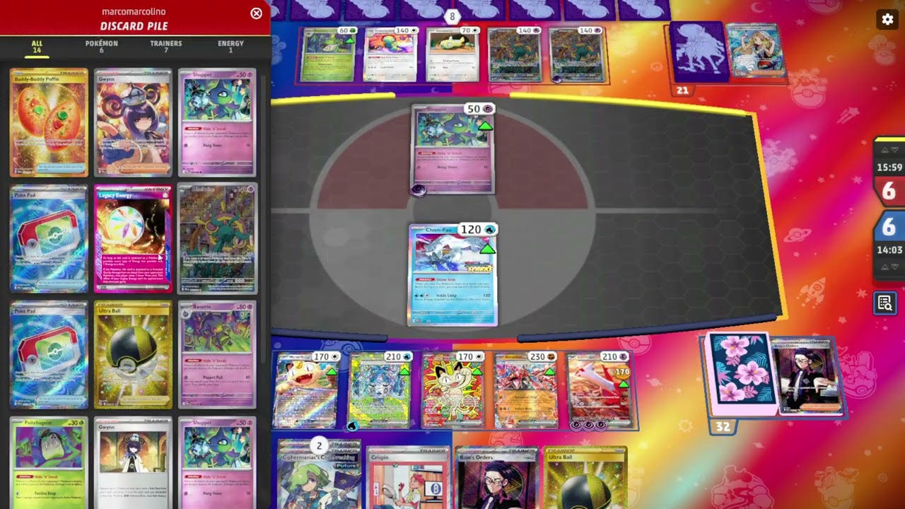 🎴#ptcgl #ポケカ #ゲーム実況 #対戦 #テラスタルバレット #ばけがくれ #オーガポン #ダダリン #ptcglive #fujiyamatap #unfoldcity #gamebull