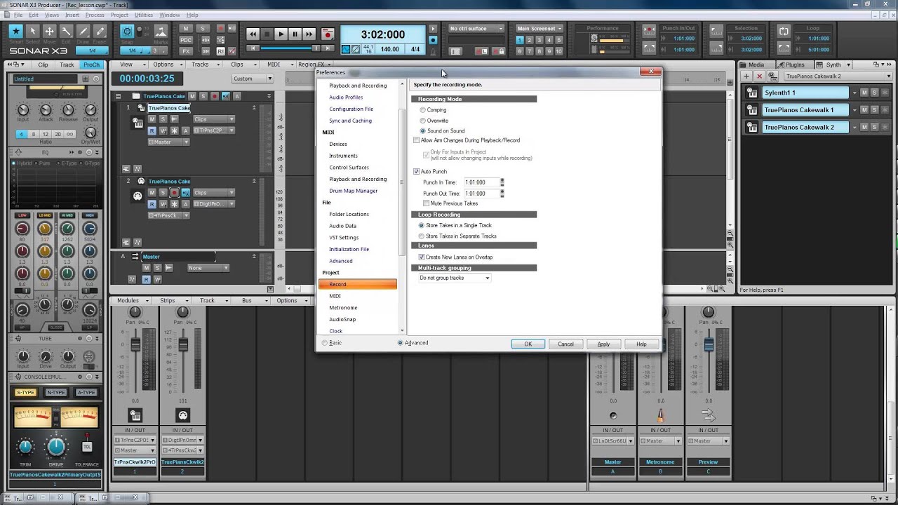 Cakewalk Sonar X3. Les. 11. Midi recording
