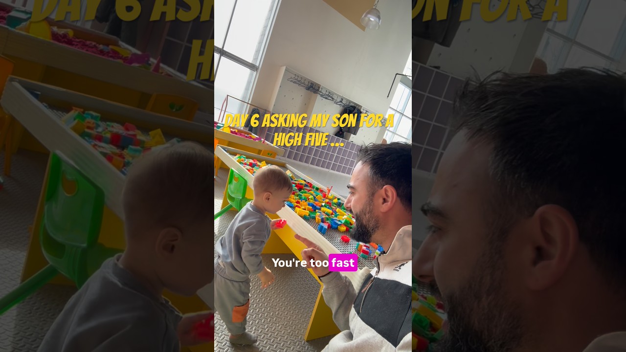 Day 6 asking my son for a high five until it sounds good ! 