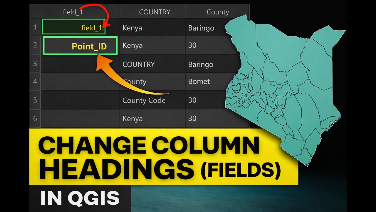 How to Change Column Headings (Fields) in QGIS Attribute Table - YouTube