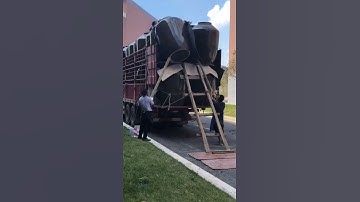 ⏱️Unloading a large jar from a truck.#shorts