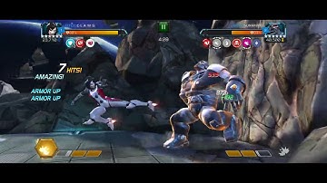 MCOC AW R4 Omega sentinel vs. R4 Apocalypse Node 28 prowers built up