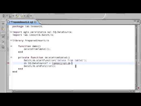 Essential EGL+Batch - Lesson 26 SQL Prepared Insert