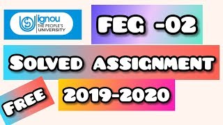 FEG -02 Foundation Course in English-2 Solved Assignment ( 2019-20)