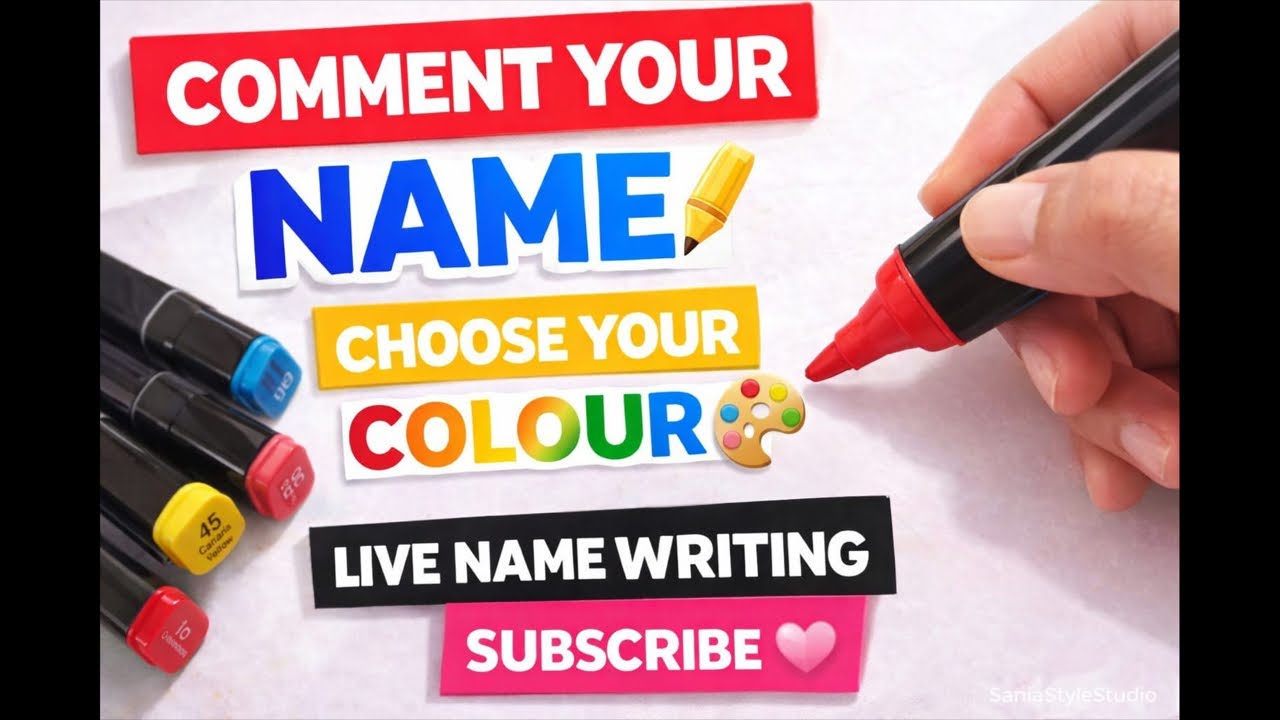 Subscribe karo aur choose karo Apna favourite colour Main usi colour se aapka naam likha gi @live