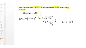 Find the circumference of the circle with the following radius is 21cm : (Take π = 22/7)