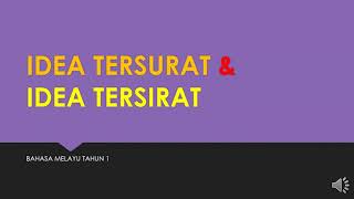 BAHASA MELAYU TAHUN 1: ISI TERSURAT & ISI TERSIRAT BAHASA MELAYU TAHUN 1: ISI TERSURAT & ISI TERSIRAT