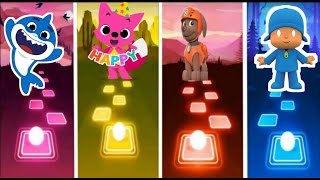 Blue shark 🆚 pink Fong 🆚 paw patrol 🆚 pocoyo ♦who is best?