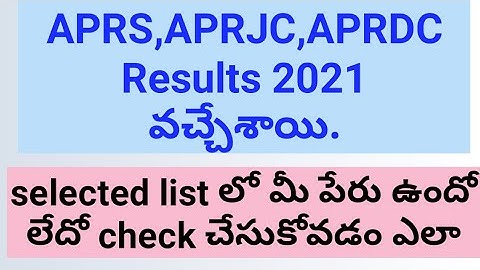APRS,APRJC, Results 2021
