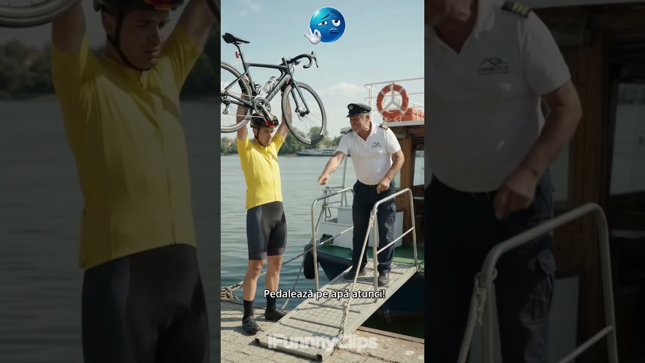 Biciclistul fură barca! 🚲🚢 #shorts #bicicletă #viral #amuzant #funny #romania